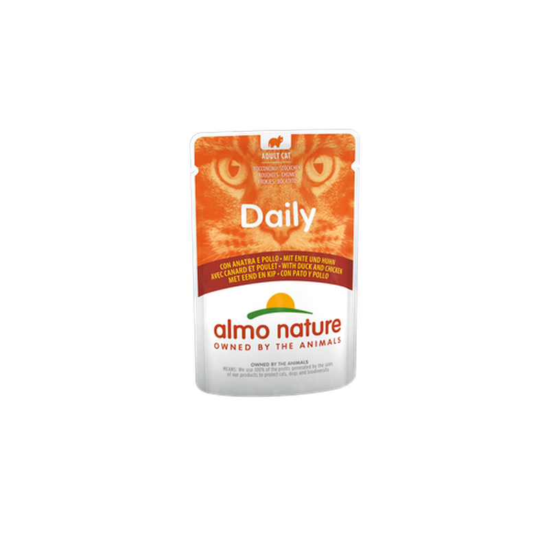 Almo Nature DAILY Mitrā barība kaķiem ar vistu un pīli, 70g