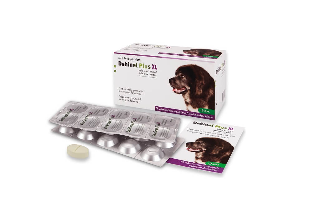 KRKA Dehinel Plus XL Flavor de-worming tablets for dogs