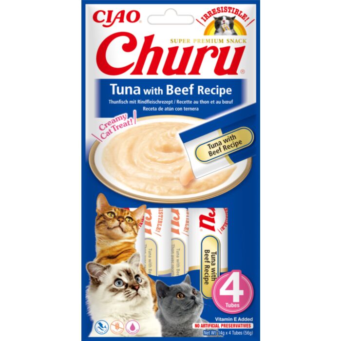 Churu Puree Cat Tuna/Beef 14GX4 N12 Taste Toppers