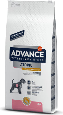 Advance Vet Dog Atopic Medium and Maxi Sausā suņu barība dermatozes gadījumā ar trusi, 12kg