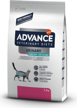 Advance Vet Cat Urinary Low Calories Sausā kaķu barība urīnceļu veselībai ar lieko svaru, 7.5kg