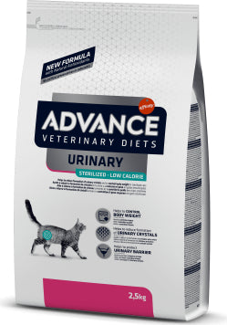 Advance Vet Cat Urinary Low Calories Sausā kaķu barība urīnceļu veselībai ar lieko svaru, 2.5kg