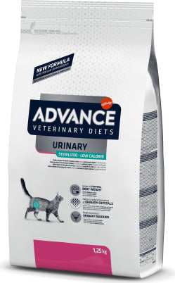 Advance Vet Cat Urinary Low Calories Sausā kaķu barība urīnceļu veselībai ar lieko svaru, 1.25kg