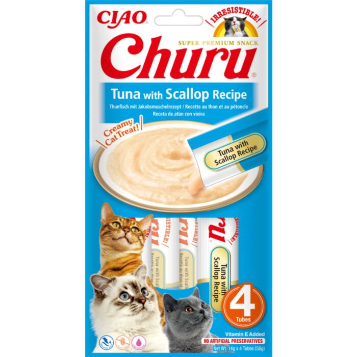 Churu Puree Cat Tuna/Scallop 14GX4 N12 Taste Toppers