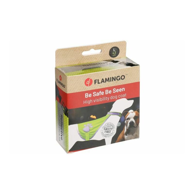 Flamingo Safety Vest L Size for Dogs Red Colour