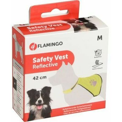 Flamingo Safety Vest M Size for Dogs Red Colour