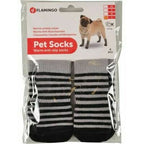 Flamingo Anti-Slip Socks for Dogs L 59*50mm BLACK/GREY, 4 pieces