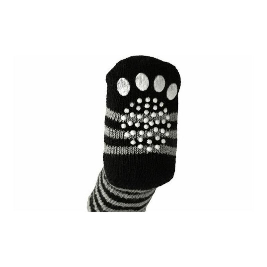 Flamingo Anti-Slip Socks for Dogs XS 39x28mm BLACK/GREY, 4 pcs