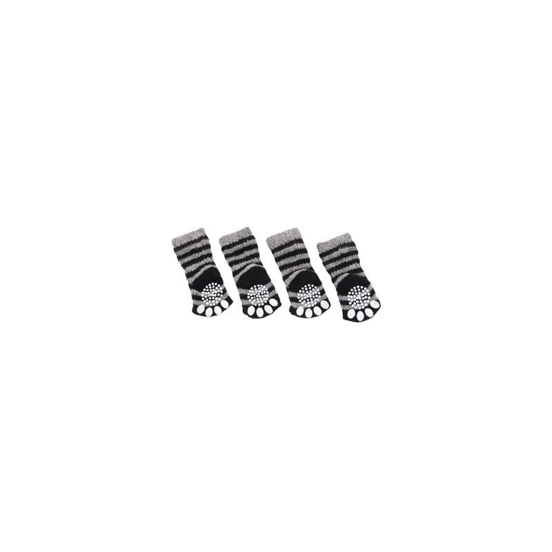 Flamingo pretslīdes zeķes suņiem XS 39x28mm BLACK/GREY 4gab