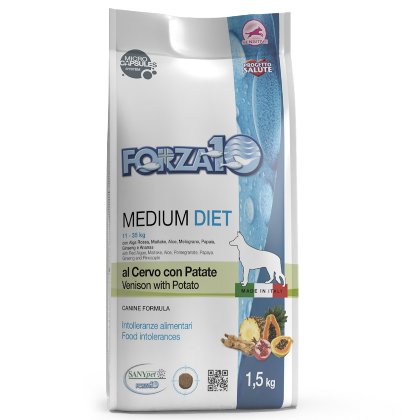 Forza10 Medium Diet Sausā barība suņiem ar briedi un kartupeļiem, 12kg