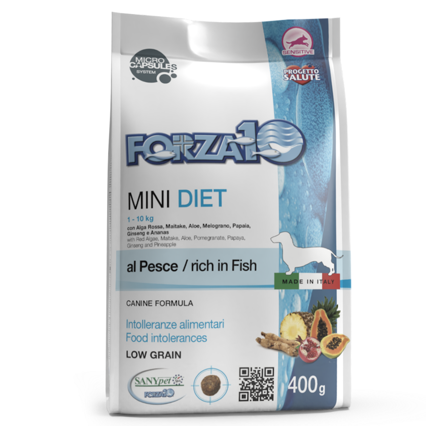 Forza10 Mini Dog Adult Diet with Fish, Sausā barība maza izmēra suņiem ar zivi, 1,5kg