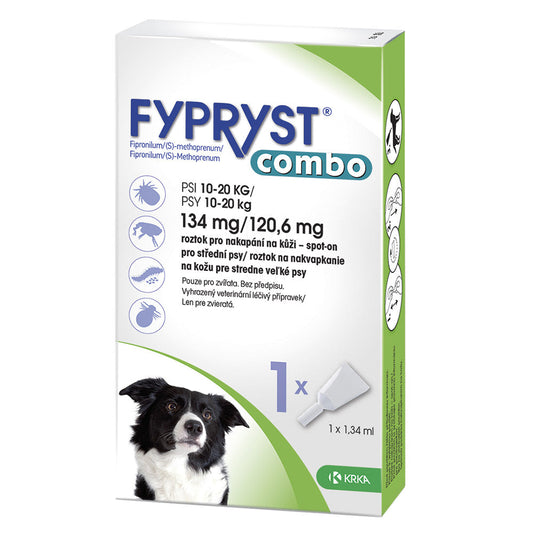 Fypryst Combo Spot-on Antiparasitic drops for Medium Dogs 10-20 kg, 1 pipette 1.34 ml
