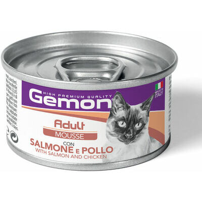 Gemon Cat mousse Adult with salmon and chicken 85 g - konservi kaķiem