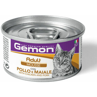 Gemon Cat mousse Adult with with chicken and pork 85 g - konservi kaķiem