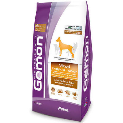 GEMON Dog MAXI Puppy & Junior with chicken & rice 15 kg - barība suņiem