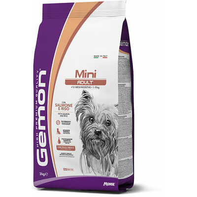 GEMON Dog MINI Adult with salmon & rice 3 kg - barība suņiem