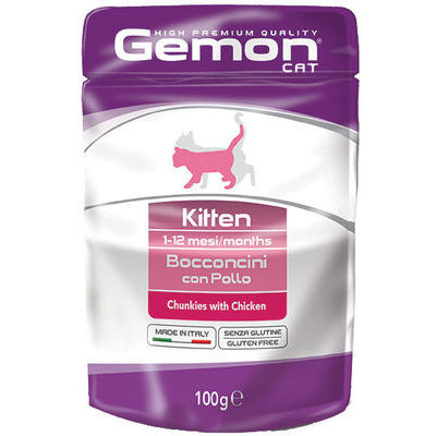 GEMON Wet Cat pouch Kitten with chicken 100 g