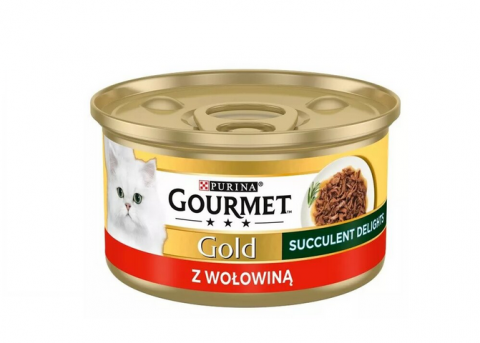 Purina GOURMET Gold Succulent Delights Beef, Wet Cat Food, 85 g