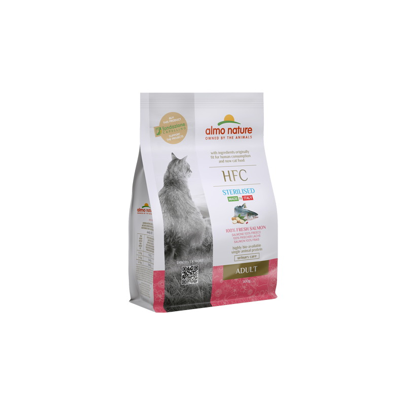 Almo Nature HFC Adult Trockenfutter für Katzen mit Lachs, 1,2 kg