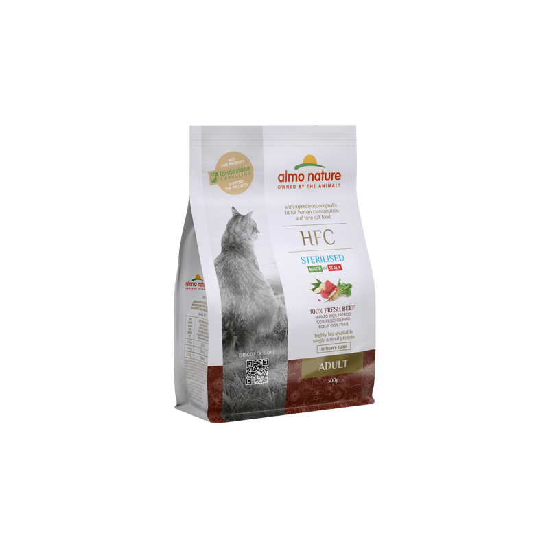 Almo Nature HFC Adult Trockenfutter für Katzen mit Rindfleisch, 300 g
