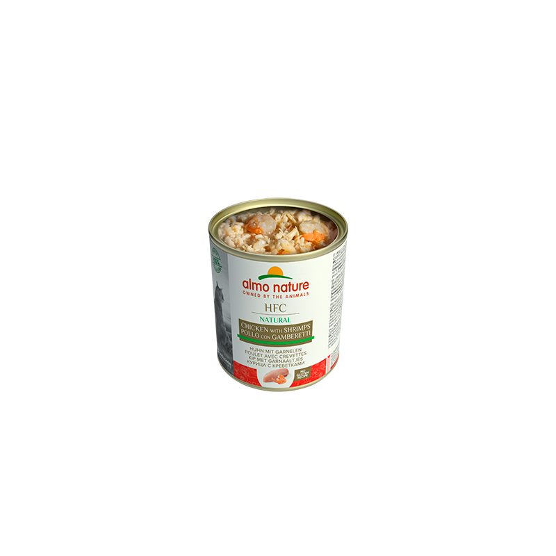 Almo Nature HFC Natural Mitrā barība kaķiem ar vistu un garnelēm, 280g
