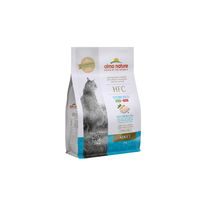 Almo Nature HFC Adult Trockenfutter für Katzen mit Kabeljau, 300 g