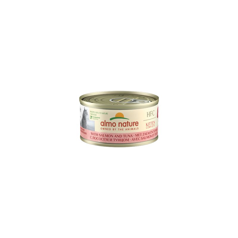 Almo Nature HFC COMPLETE KITTEN Mitrā barība kaķēniem ar lasi un tunci, 70g