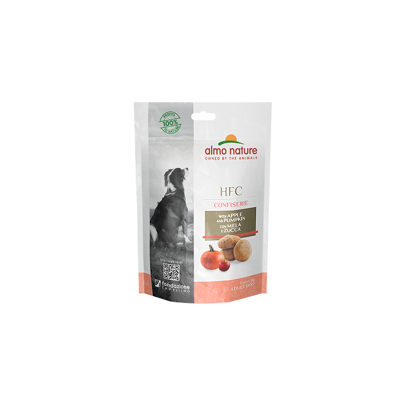 Almo Nature HFC Confiserie Dog Treats with with Apple and Pumpkin, 6x10g