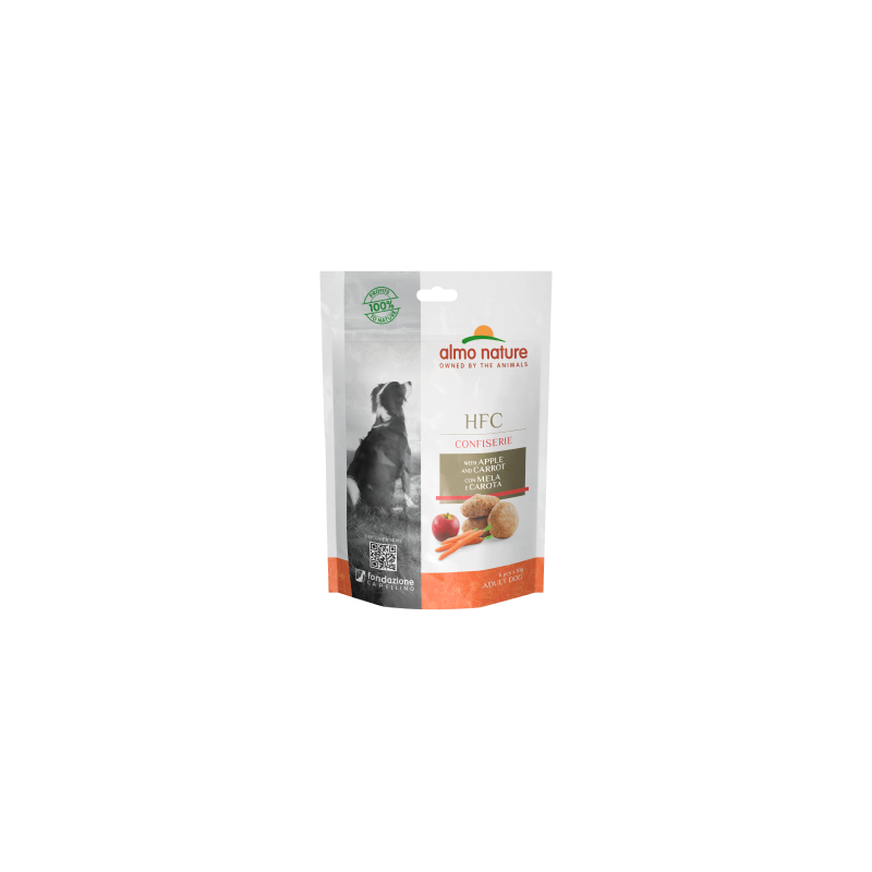 Almo Nature HFC Confiserie Kārumi suņiem, cepumi ar āboliem un burkāniem, 6x10g