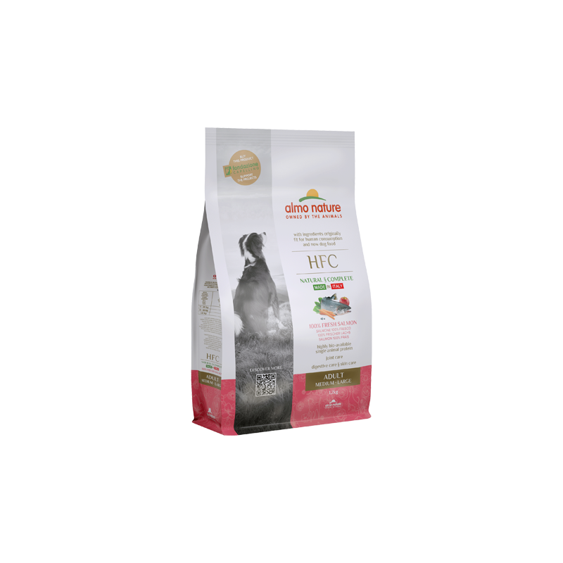 Almo Nature HFC DOG Adult Dry Dog Food With Salmon, For M-L Dogs, 8kg