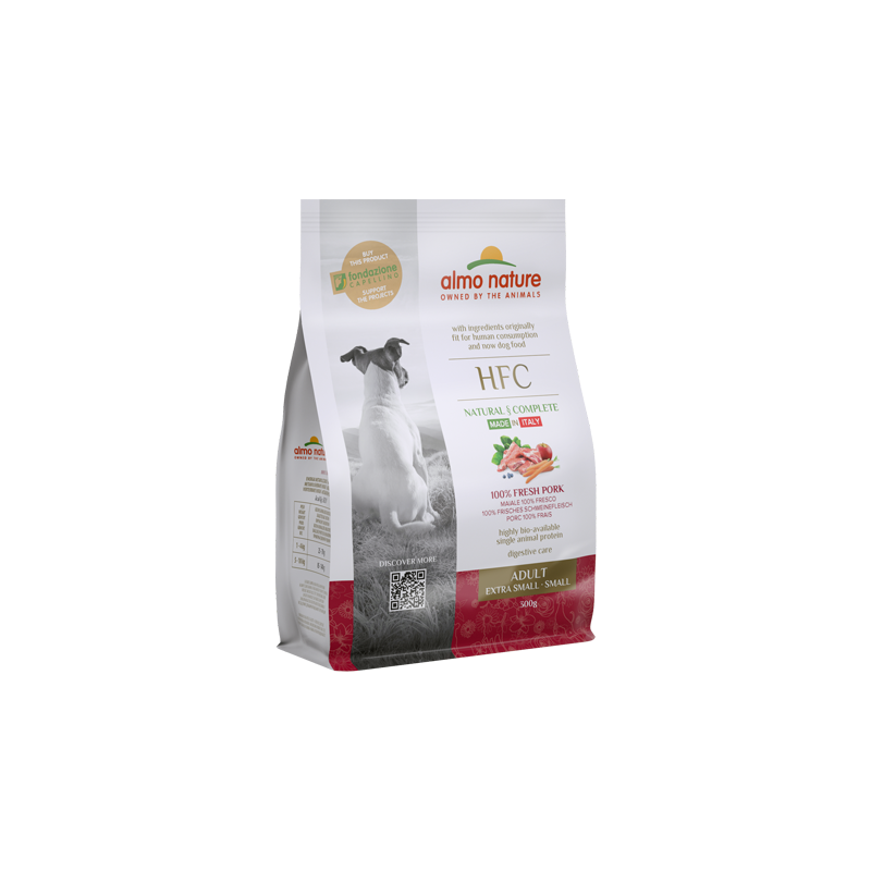 Almo Nature HFC Adult Dry Dog Food With Pork, for XS/S dogs, 1.2kg