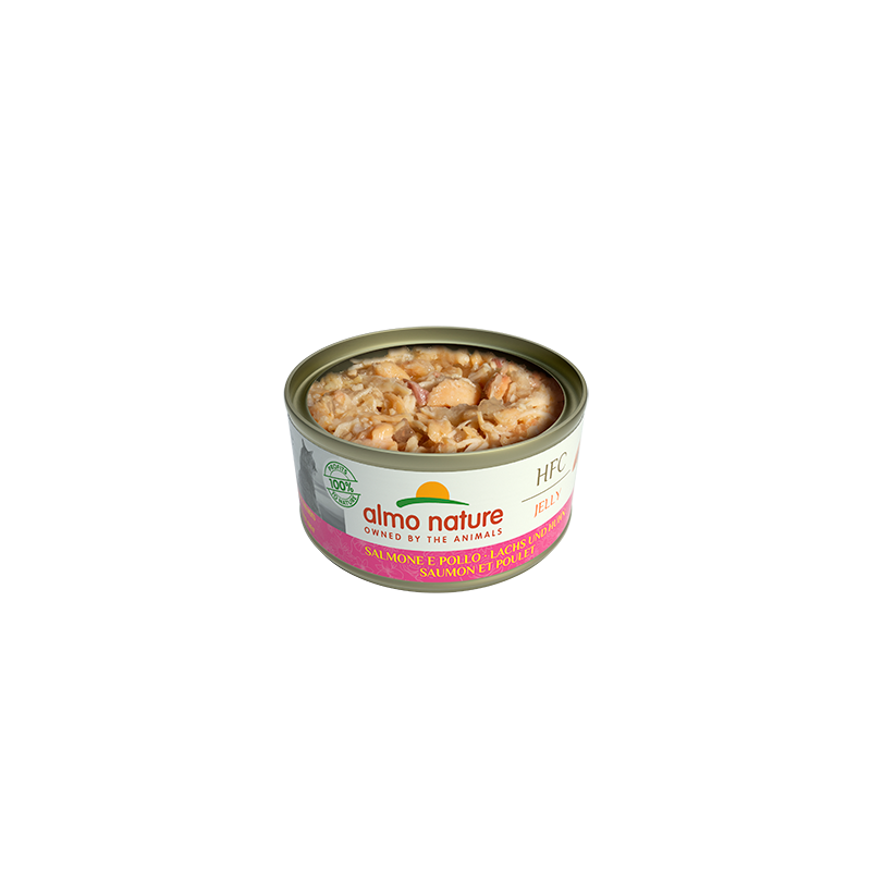 Almo Nature HFC JELLY Wet Cat Food With Salmon and Chicken in Jelly, 70g