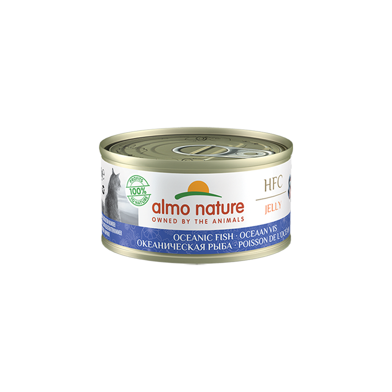 Almo Nature HFC JELLY Nourriture humide pour chats avec poissons de mer en gelée, 70 g