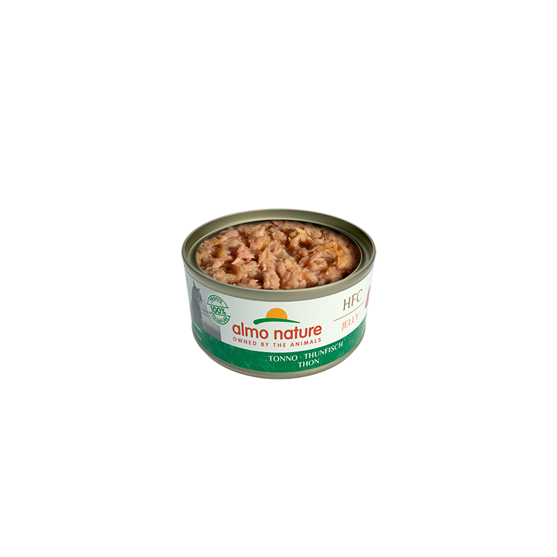 Almo Nature HFC JELLY Mitrā barība kaķiem ar tunci želejā, 70g