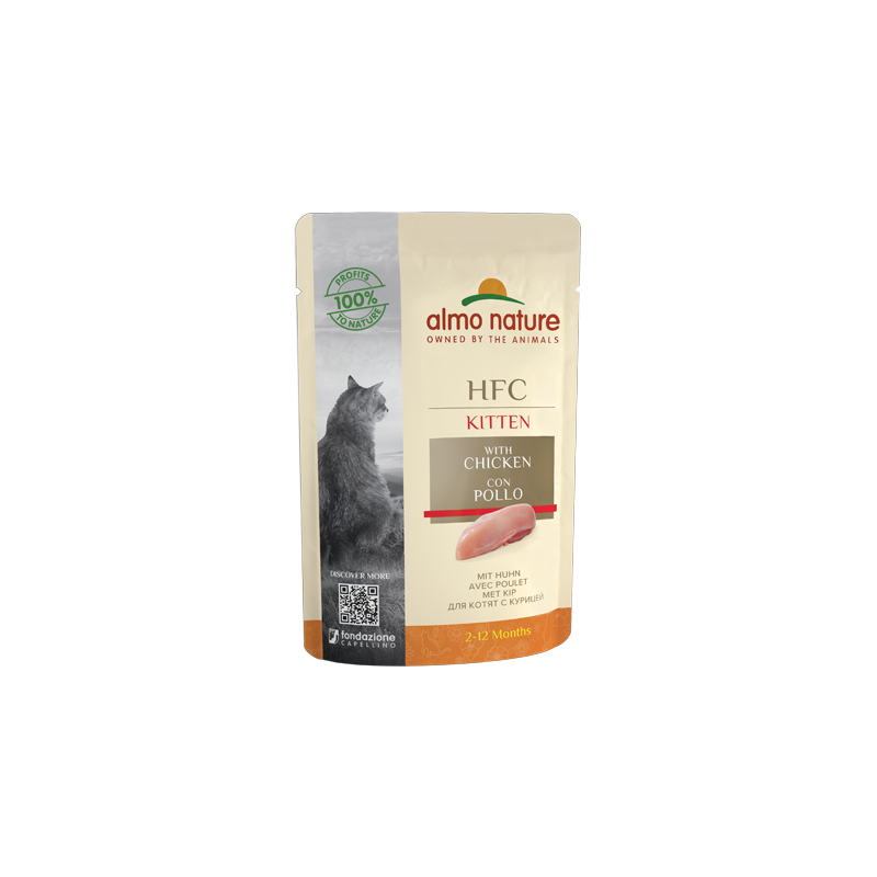 Almo Nature HFC Kitten Nourriture humide pour chat au poulet, 55 g