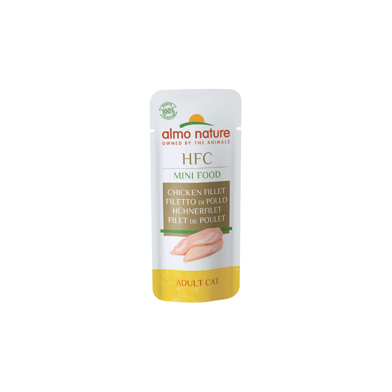 Almo Nature HFC Mini Snacks Alimenticios Para Gatos Con Filete De Pollo, 3g
