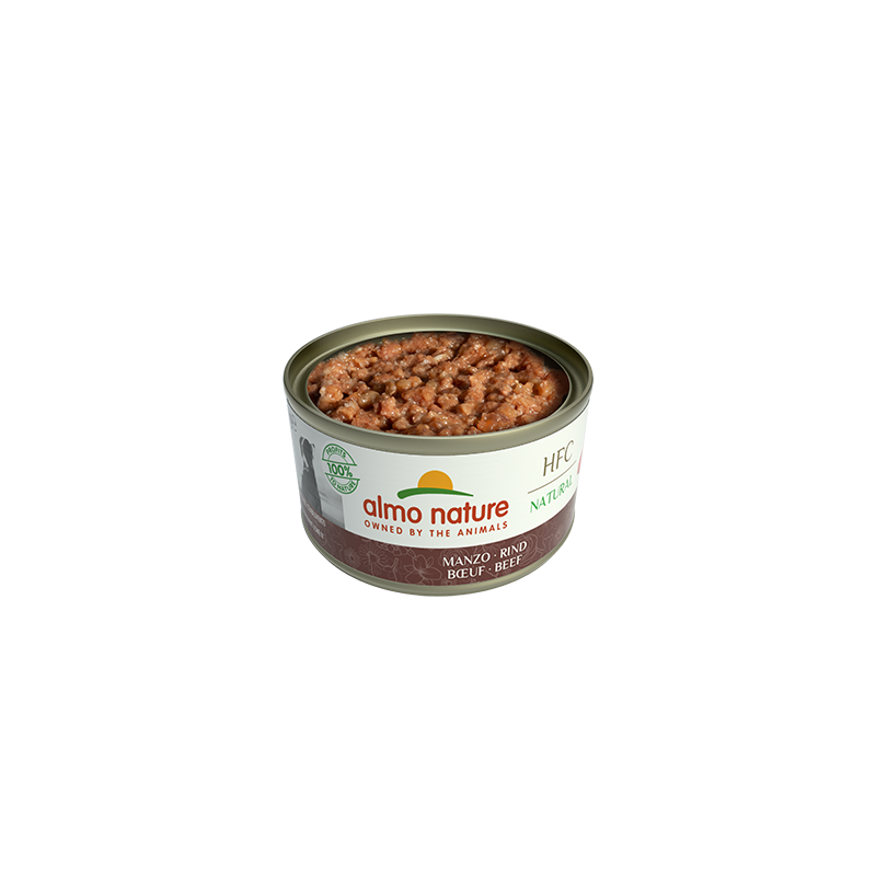Almo Nature HFC NATURAL Dosenfutter für Hunde mit Rindfleisch, 95 g