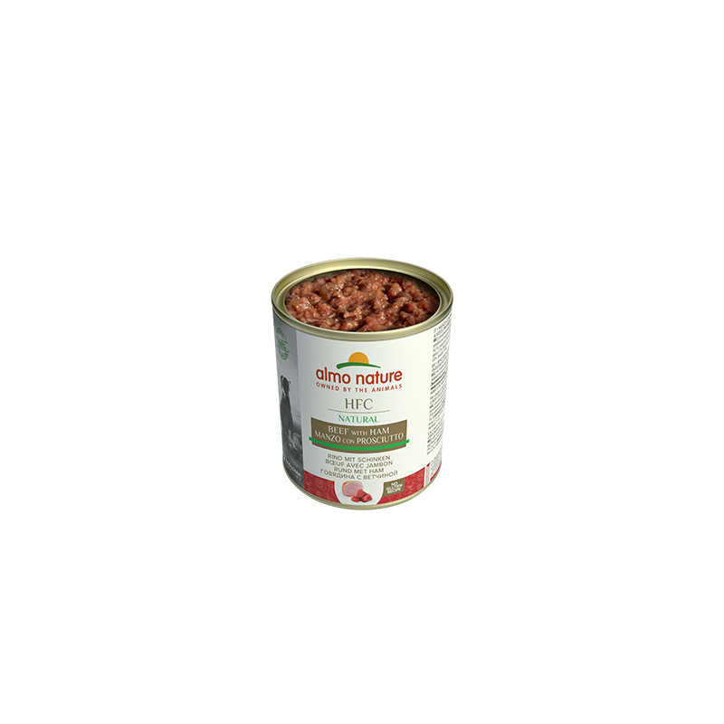 Almo Nature HFC natürliches Hundefutter in Dosen mit Rindfleisch und Schinken, 280 g