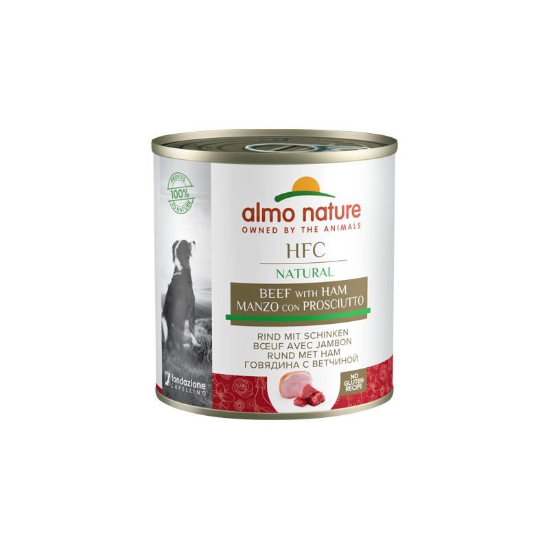 Almo Nature HFC Natural Canned Dog Food With Beef and Ham, 280g