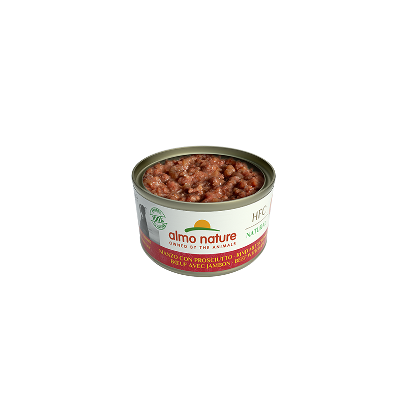 Almo Nature HFC Natural Canned Food For Dog With Beef with Ham, 95g