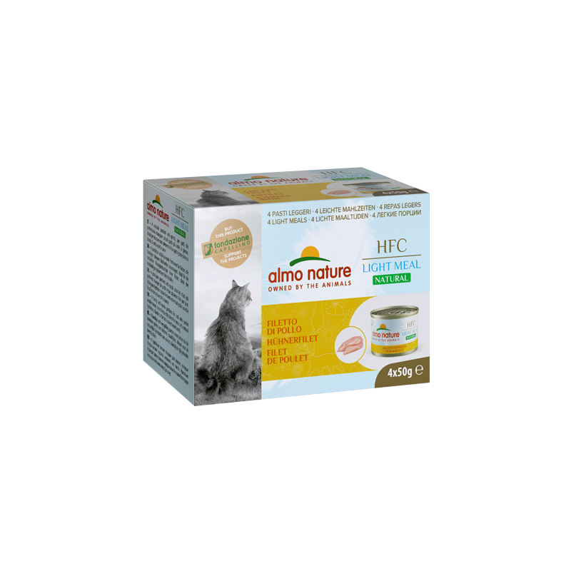 Almo Nature HFC Natural Light Meal Mega Pack Wet Cat Food With Chicken Fillet, 4x50g