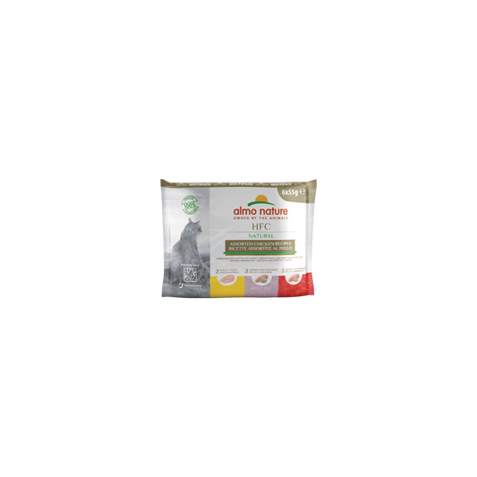 Almo Nature HFC Natural Wet Cat Food Multipack Assorted With Chicken, 6x55g