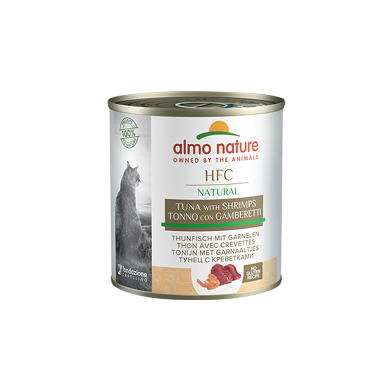 Almo Nature HFC Natural Wet Cat Food With Tuna With Prawns, 280g