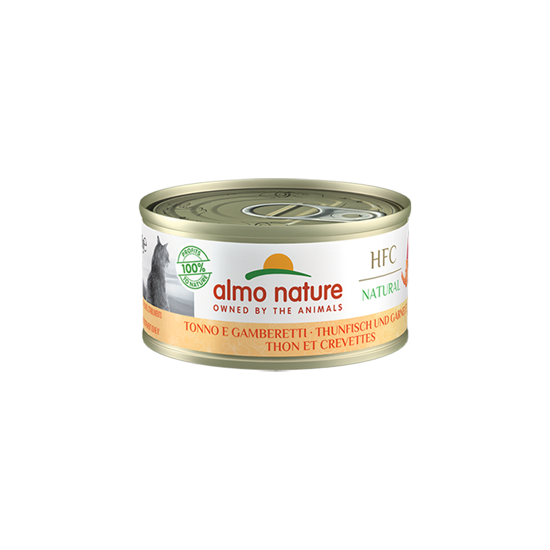 Almo Nature HFC NATURAL Wet Cat Food With Tuna and Prawns, 70g