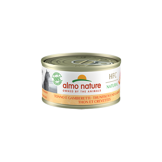 Almo Nature HFC NATURAL Wet Cat Food With Tuna and Prawns, 70g