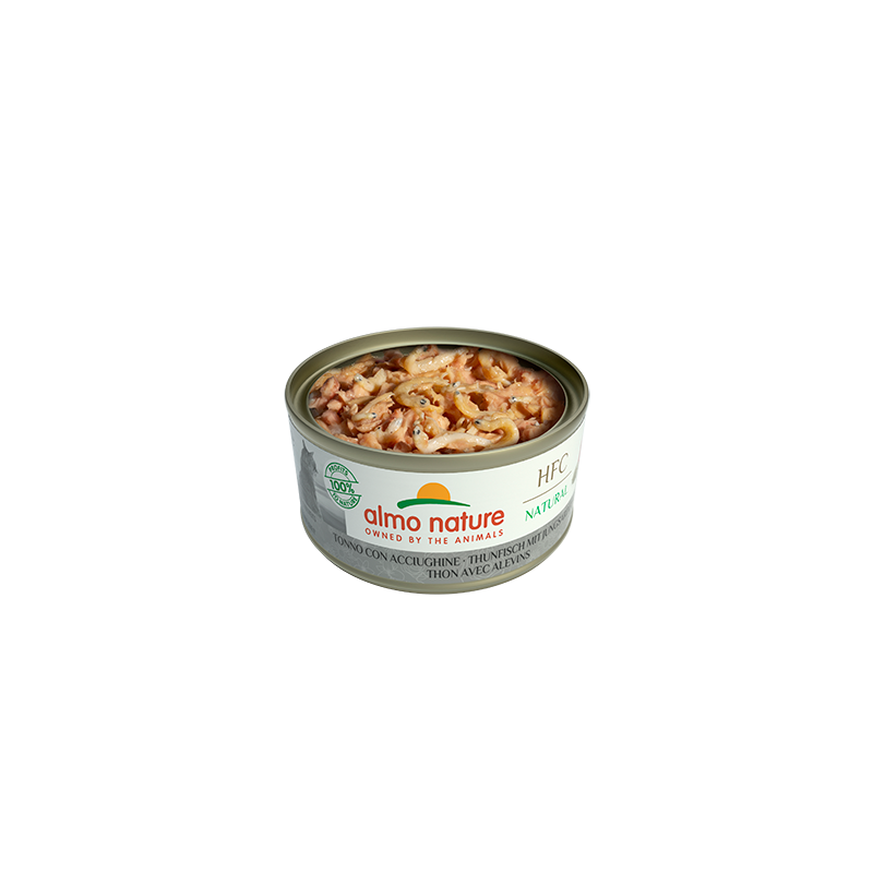 Almo Nature HFC NATURAL Nourriture humide pour chats au thon et aux girolles, 70 g