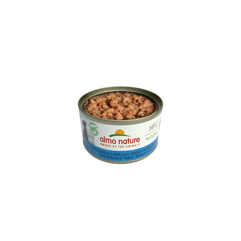 Almo Nature HFC Natural Canned Food For Dogs With Tuna and Cod, 95g x 12