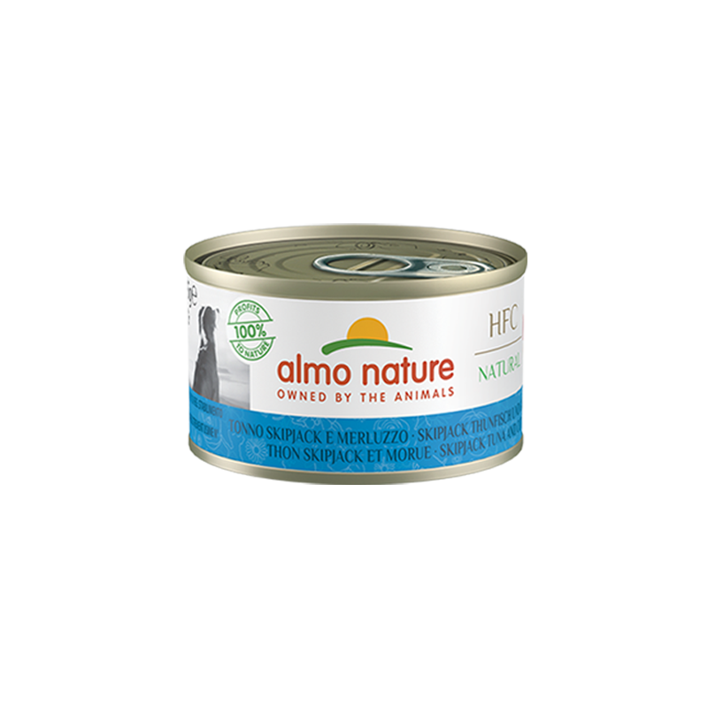 Almo Nature HFC Natural Canned Food For Dogs With Tuna and Cod, 95g x 12