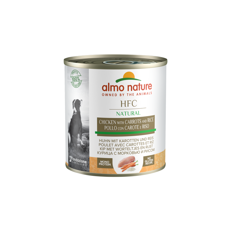Almo Nature HFC Natural Canned Food For Dogs With Chicken, Carrots and Rice, 280g