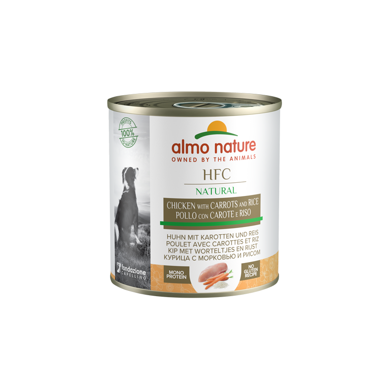 Almo Nature HFC Natural Canned Food For Dogs With Chicken, Carrots and Rice, 280g x 12